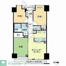 ニューシティ東戸塚パークハウス南の街(3LDK/3階)の間取り写真