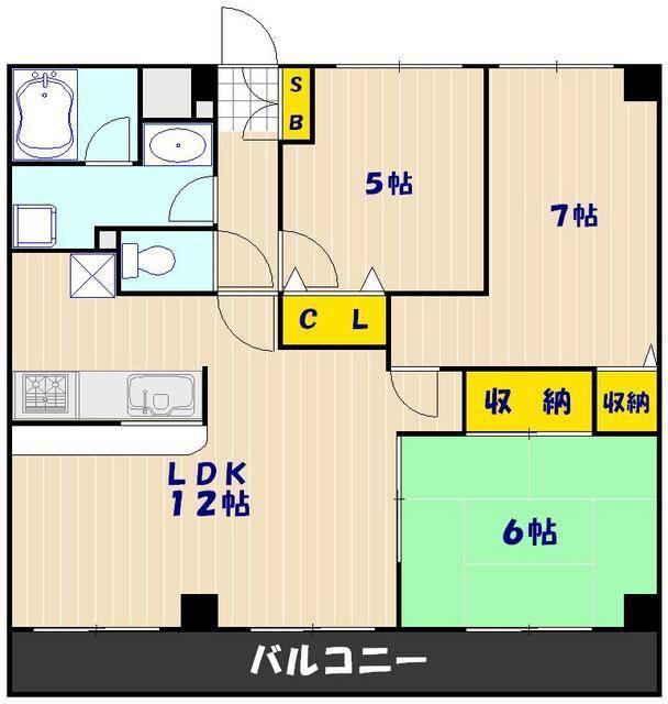 PARK SQUARE 西川口(3LDK/6階)の間取り写真