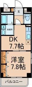 CASA LUCE(1DK/2階)の間取り写真