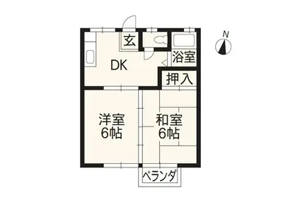オレンジコーポ(2DK/2階)の間取り写真