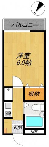 シャルマン中山(1K/1階)の間取り写真