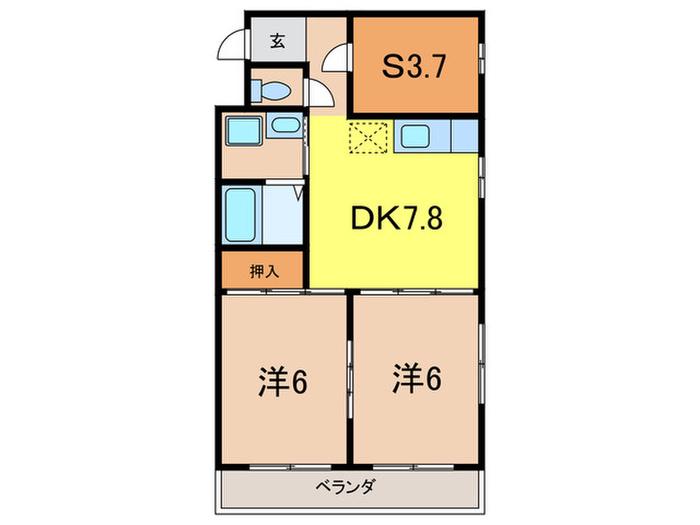 HERA1996(2SDK/2階)の間取り写真