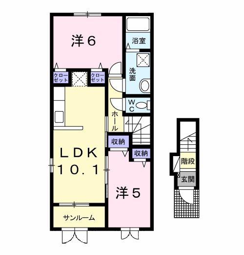 ナビ ハウス(2LDK/2階)の間取り写真