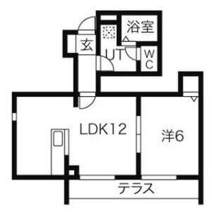 メゾンちかま(1LDK/1階)の間取り写真