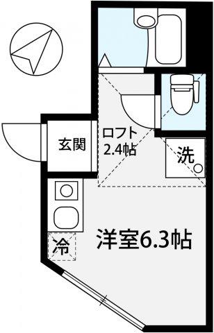BHヒルズ平井(ワンルーム/1階)の間取り写真