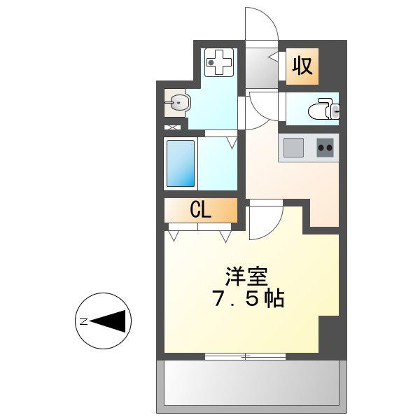 エスリード大須デュオ(1K/10階)の間取り写真