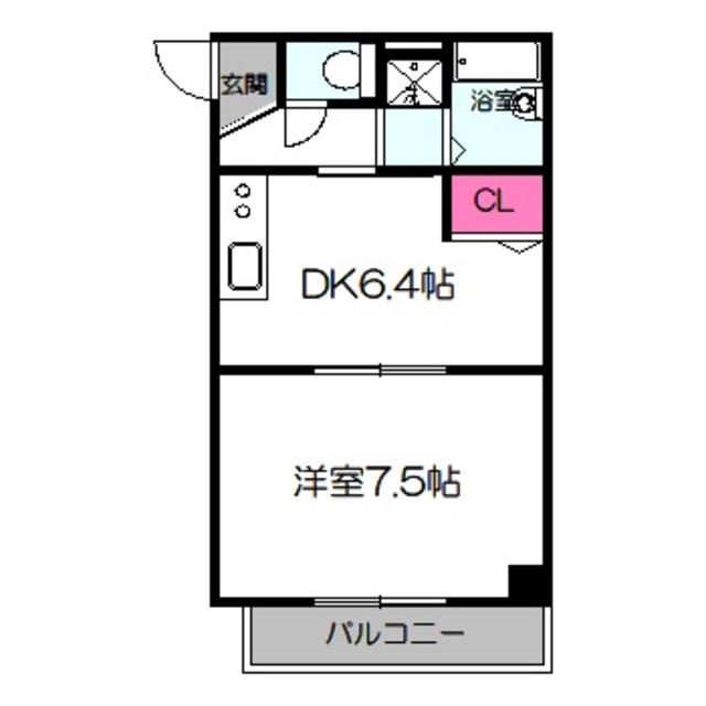 エタージュ中宮(1DK/3階)の間取り写真