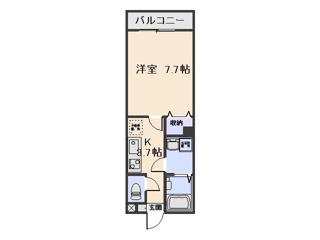 アムールマリー(1K/1階)の間取り写真