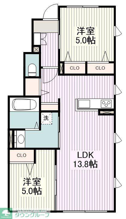 CASA VERDE(2LDK/1階)の間取り写真