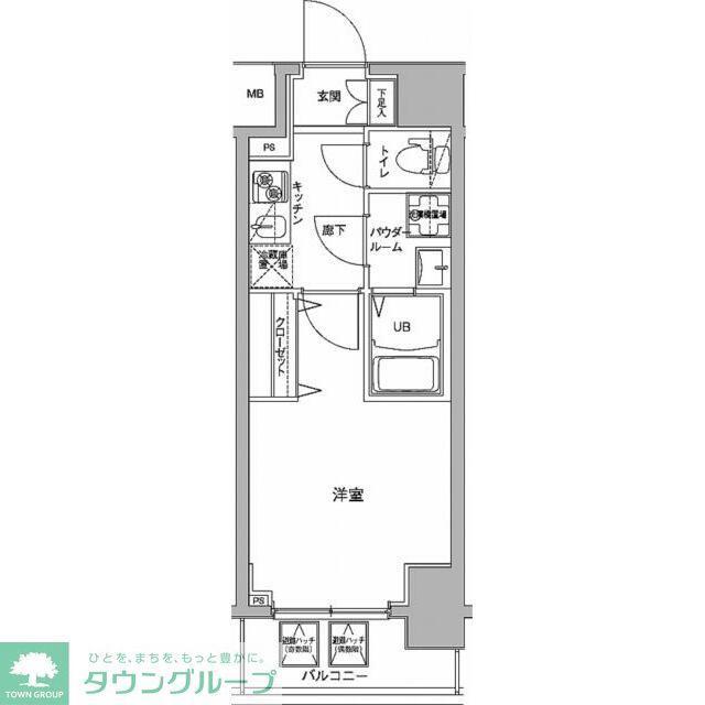 ジェノヴィア川崎駅グリーンヴェール(1K/3階)の間取り写真