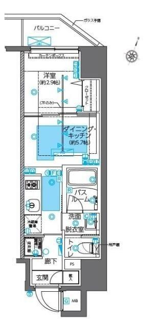 ズーム神田(1DK/4階)の間取り写真