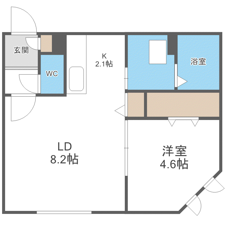 PROGRACE S19(1LDK/1階)の間取り写真