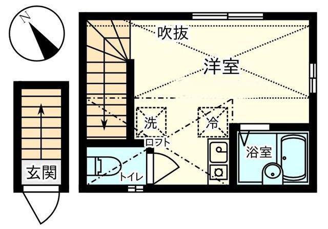 フォレスタ西小山(ワンルーム/2階)の間取り写真