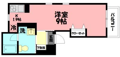 フェリズ茅ヶ崎(ワンルーム/2階)の間取り写真