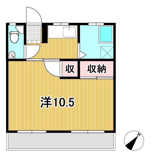 横山アパート(1K/2階)の間取り写真