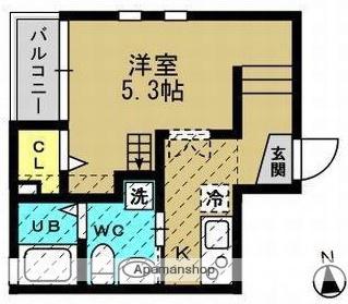 カリーノ薬師(1K/1階)の間取り写真