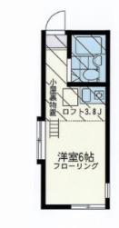 ユナイト南太田カトリーヌ(ワンルーム/2階)の間取り写真
