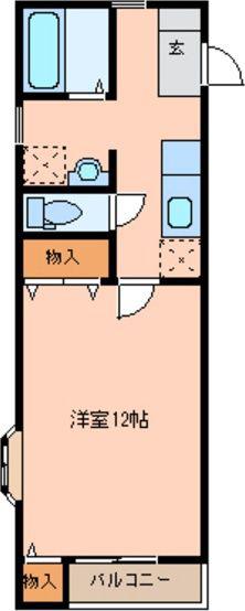ソレイユパルク8番館(1K/1階)の間取り写真