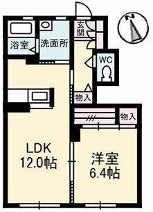 シャーメゾン ティアラ A棟(1LDK/1階)の間取り写真