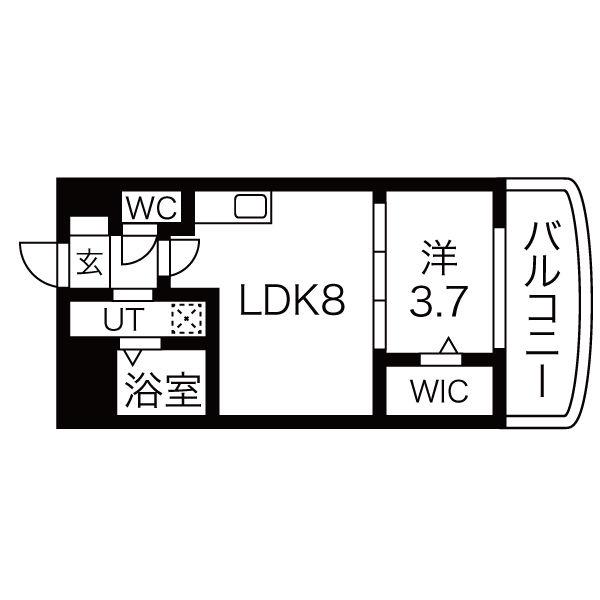 セレニテ谷町CALME(1LDK/7階)の間取り写真