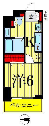 エスティメゾン錦糸町II(1K/12階)の間取り写真