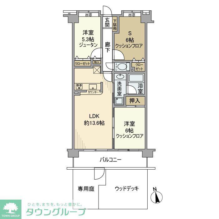 セレナハイム千葉椿森(2SLDK/3階)の間取り写真