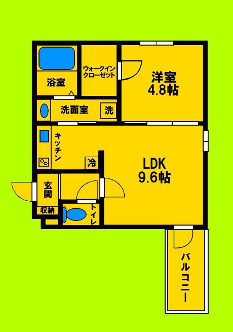 エスパシオ(1LDK/1階)の間取り写真