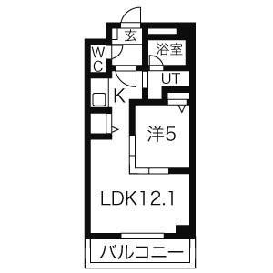 T-COURT(1LDK/3階)の間取り写真