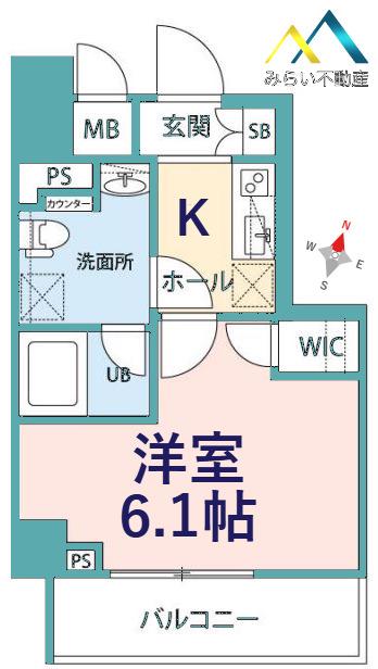 SQUARE CITY YOKOHAMA NEGISHI II(1K/6階)の間取り写真