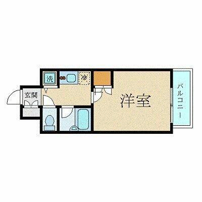 スカイコート品川大崎(1K/6階)の間取り写真