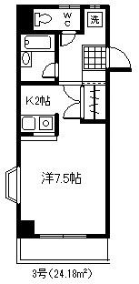 アソシエ大町(1K/2階)の間取り写真