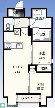 W-GATES TOWER (2LDK/9階)の間取り写真