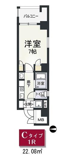 KOBAYASHI YOKOビル(1K/8階)の間取り写真