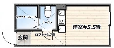 ジョイフル尻手(ワンルーム/1階)の間取り写真