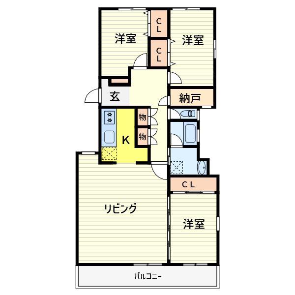 KENEDIX浦和元町(3LDK/1階)の間取り写真