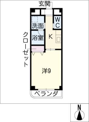 グリーンコーポ瑞穂(1K/3階)の間取り写真