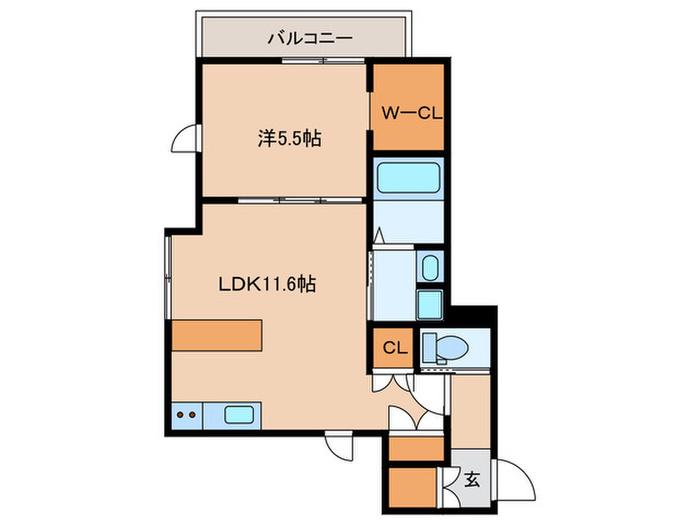 フロレゾン(1LDK/3階)の間取り写真