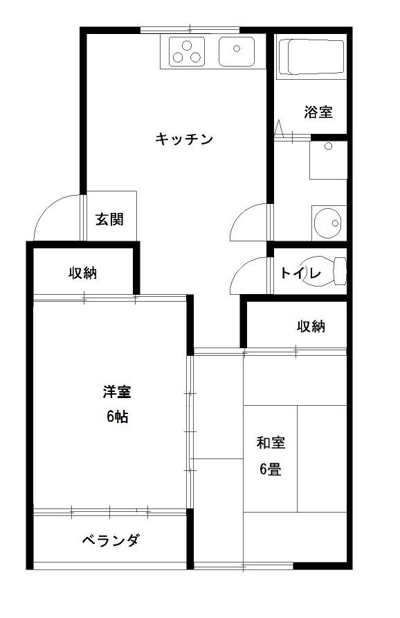 スワハイツ A(2DK/1階)の間取り写真