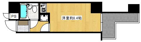 ライオンズマンション上六第三(ワンルーム/4階)の間取り写真