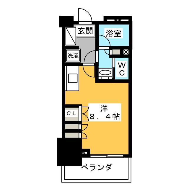 パークアクシス木場(ワンルーム/2階)の間取り写真