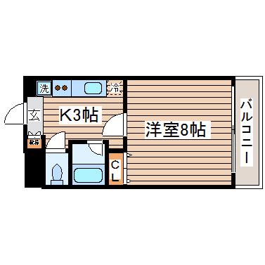 プランドビル本町(1K/4階)の間取り写真