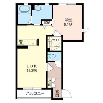 シャーメゾン・はなぶさ(1LDK/1階)の間取り写真