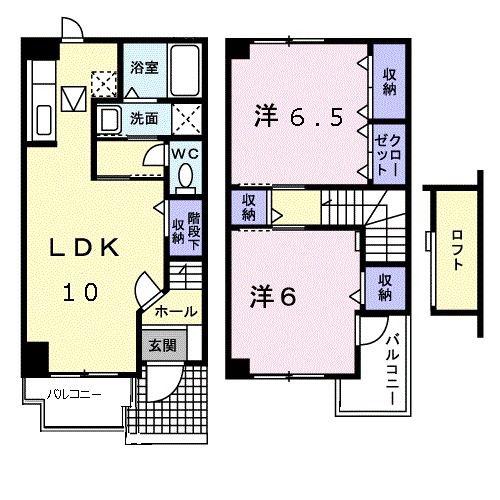 ヴェルメゾンIV号館(2LDK/1階)の間取り写真