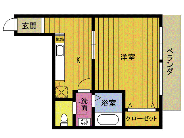 アミューズ別府(1K/3階)の間取り写真