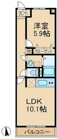 サン フィールドII(1LDK/2階)の間取り写真