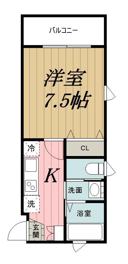 AQUE16(1K/2階)の間取り写真