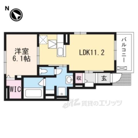 プラシード新城Ⅰ(1LDK/1階)の間取り写真