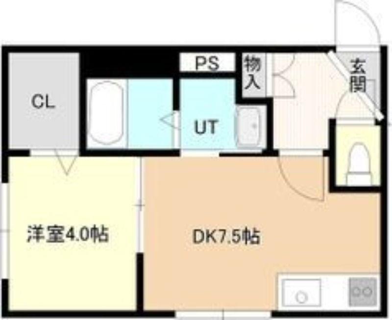 ブランノワール煌(1DK/4階)の間取り写真