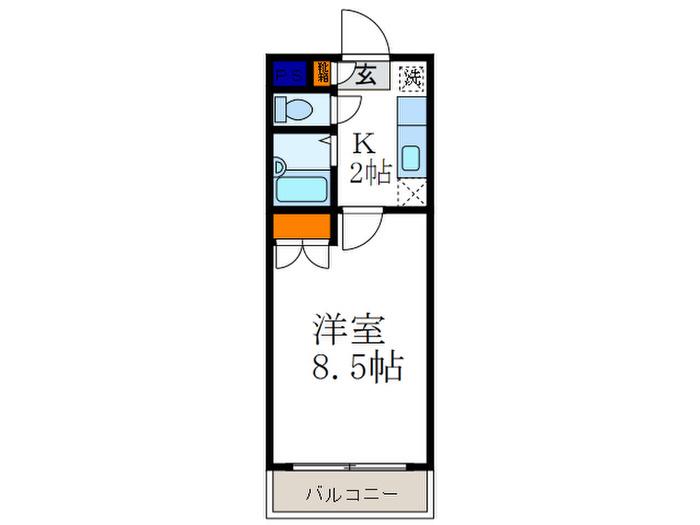 フローラ北泉(1K/2階)の間取り写真