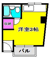 タカラマンション(ワンルーム/1階)の間取り写真